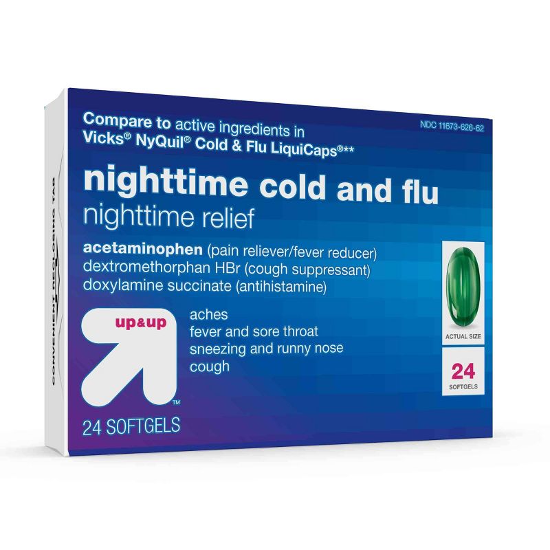 Nighttime Cold &#38; Flu Relief Softgels - 24ct - up &#38; up&#8482;, 3 of 8
