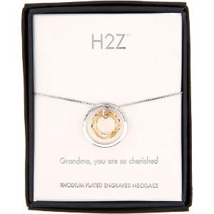 Pavilion Gift Company - Grandma Golden Shadow Crystal - 17"-19" Engraved Rhodium Plated Austrian Element Necklace - Necklaces - 1 of 4