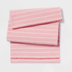 72" x 14" Cotton Dobby Stripe Table Runner Pink - Threshold™