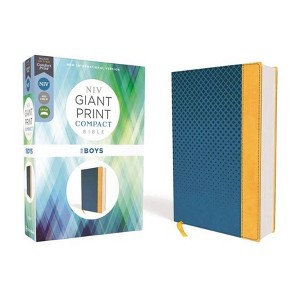 Niv, Giant Print Compact Bible for Boys, Leathersoft, Blue, Red Letter Edition, Comfort Print - Large Print by  Zondervan (Leather Bound) - 1 of 1