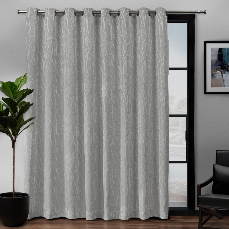 Forest Hill Patio Woven Blackout Grommet Top Single Curtain Panel - Exclusive Home, 1 of 9