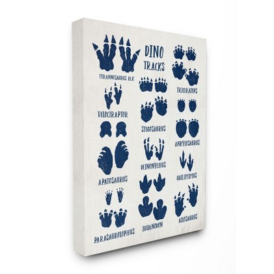 Stupell Industries Rustic Chart of Dinosaur Tracks Kid's Reptile Sign