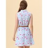 INSPIRE CHIC Women's Floral Sleeveless Half Placket Mini Belted Summer Dress - 4 of 4