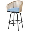 VYNXARIA Outdoor Bar Stools Set of 4, 4-Piece Patio Bar Stools with Armrests, All Weather Rattan Bar Chairs with Backrest£¬Blue - 3 of 4