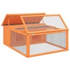 vidaXL Rabbit Hutch Brown, Green Solid Pine Wood, Plywood Medium - Brown - 4 of 4