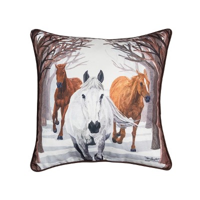 C&F Home 18" x 18" Horse Descending Christmas Holiday Throw Pillow