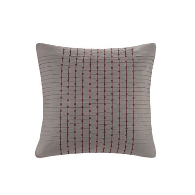 N Natori 200 Thread Count Cotton Sateen Pleated Euro Sham Grey