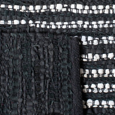 Handmade Light Gray and Black Leather Square Rug
