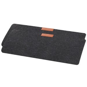 Unique Bargains Felt Dual Side Soft Smooth Office Writing Desk Mouse Pads 2 Pcs 24"x12" Dark Gray - 1 of 3