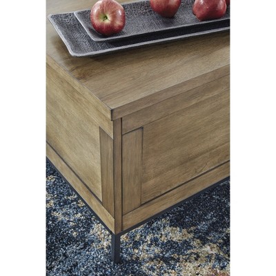 Contemporary Black and Brown Square Lift-Top Coffee Table with Storage