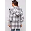 Pinkblush Grey Plaid Maternity Hooded Cardigan - 3 of 4