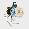 Hair Bow & Floral Hair Twister Set 3 pc - Wild Fable™ Green/Blue/Cream - 2 of 3