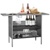 Costway Patio Rattan Wicker Bar Height Counter Table Storage Shelf Rail Garden Mix Gray - 3 of 4