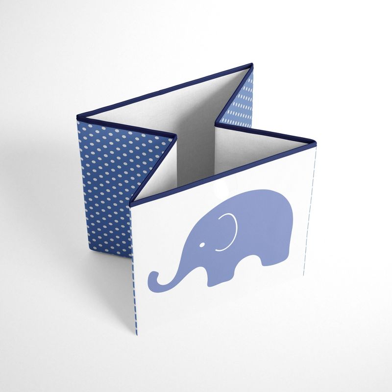 Bacati - Elephants Blue/Gray Storage Box Small, 2 of 7
