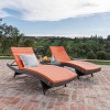 GDFStudio Olivia Outdoor Wicker 3 Piece Armless Folding Chaise Lounge Chat Set with Cushions - 2 of 4