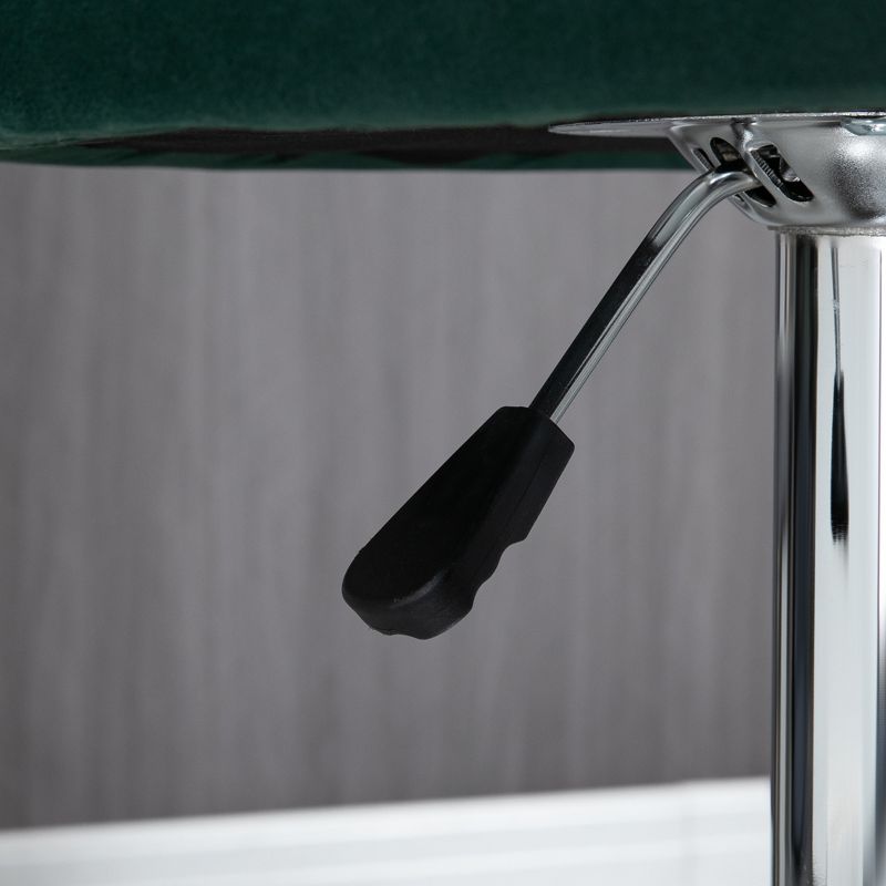 HOMCOM Adjustable Bar Stools Set of 2, Velvet Kitchen Stool, Upholstered Counter Height Barstool with Swivel Seat, Wing Back, 5 of 9