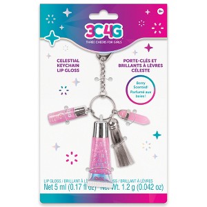 Make It Real: Celestial Keychain Lip Gloss - w/ 2 Pink Tinted Berry Scented Glosses - 1 of 4