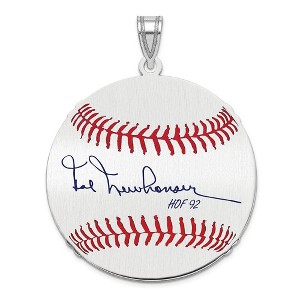 Black Bow Jewelry Sterling Silver Hal Newhouser Signature LG Enamel Baseball Pendant - 1 of 4