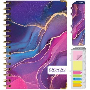 Global Printed Products Hardcover AY 2025-2026 Fashion Planner - 5.5"x8" (Pink Purple Marble) - 1 of 4