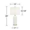 360 Lighting 26" High Mid Century Modern Coastal Luxury Table Lamp White Gold Ceramic Metal Single Living Room Bedroom Bedside Nightstand House Office - 4 of 4
