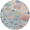 Denim Blue Peach And Artichoke Green Geometric Washable Indoor Outdoor Area Rug - 4 of 4