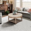 NicBex Modern Large Round Ottoman Coffee Table with Storage Shelf,2-Tier Oversized End Table,Upholstered Center Table for Living Room - 3 of 4