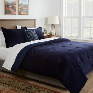 Velvet Comforter and Sham Set - Threshold™ - 1 of 4