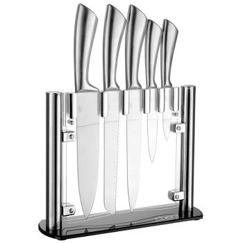 BergHOFF Leo 6-Piece Gray Stainless Steel Knife Set with Block 3950173 -  The Home Depot