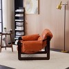 Vintage Oil Wax Leather Chaise Lounge Chair with Removable Armrests, Modern Sofa Chair for Living Room or Apartment – The Pop Home - 3 of 4