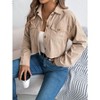 Coolmee Women's Fashion Cropped Jacket Button Down Corduroy Jackets - 3 of 4