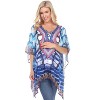 Maternity Animal Print Caftan with Tie-up Neckline - One Size Fits Most - White Mark - 2 of 3
