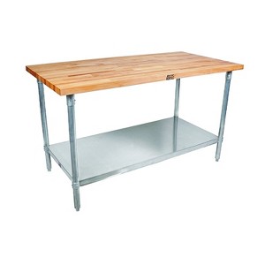 John Boos Maple Wood Top Work Table with Adjustable Lower Shelf, 48 x 30 x 1.5" - 1 of 4
