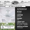 Portage Bay Viretta 42" Ceiling Fan with Light, Quiet Motor & Pull Chain, White - 3 of 4