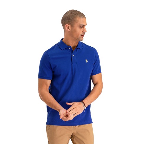 U.S. Polo Assn. Mens Solid Pique Polo With Small Pony Cobalt Blue Small