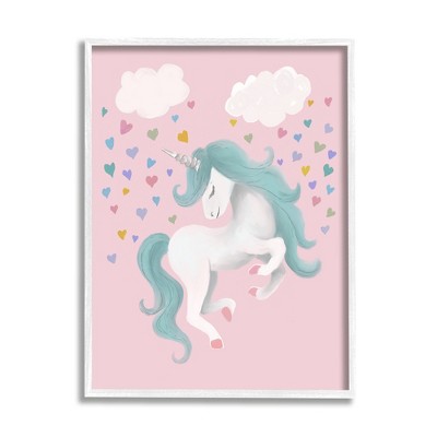 Stupell Industries Pink Pastel Unicorn Clouds Framed Giclee