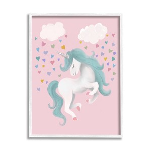 Stupell Industries Pink Pastel Unicorn Clouds Framed Giclee - 1 of 2