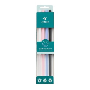 Reduce 4pk Silicone/Tritan Combo Replacement Flexi Straws XL: Reusable Tumbler Straw Set, Dishwasher-Safe - 1 of 4