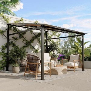GustoWave 10 x 10 FT Lean to Wall Mounted Gazebo Pergola for Patio, Decks, Backyard - 1 of 4