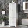 XINGHANZHENXUAN Tall 3-Drawer Storage Cabinet for Bathroom & Office, Adjustable Shelf & Anti-Tip Kit, Water-Proof Painted Finish - 2 of 4