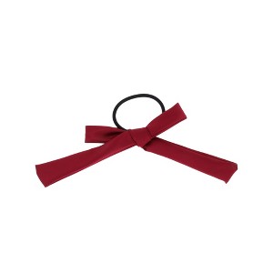 Unique Bargains Simple Solid Bow Ribbon Hair Elastic Band 1 Pc - 1 of 4