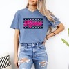 Simply Sage Market Women's Pink Mama Checkered Grunge Short Sleeve Garment Dyed Tee - image 2 of 4