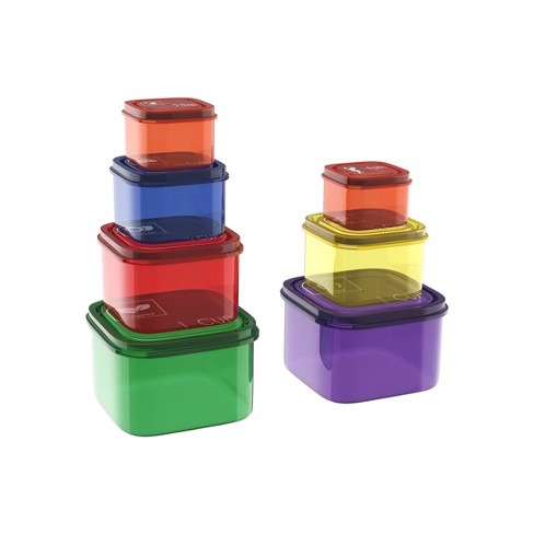 Hastings Home 7-pc Set Of Microwave-safe, Color-coded Portion Control  Containers For Meal Prep And Dieting : Target
