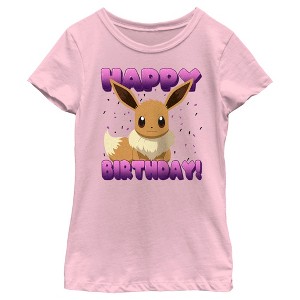 Girl's Pokemon Eevee Happy Birthday T-Shirt - 1 of 4