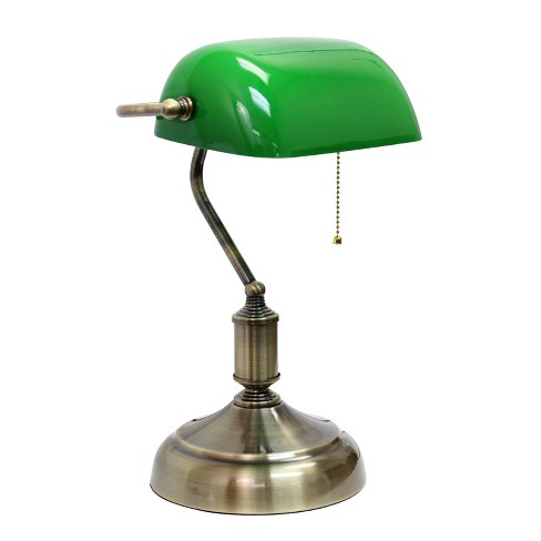 Executive Banker's Desk Lamp With Glass Shade Green - Simple Designs :  Target