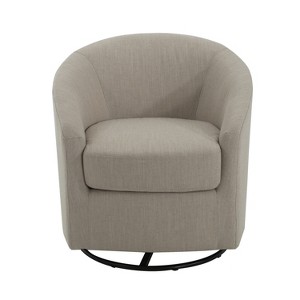 GDFStudio Edmond Modern Indoor Fabric Swivel Gliding Chair - 1 of 4