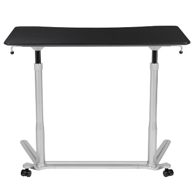 ErgoFlex Silver and Black Adjustable Height Mobile Standing Desk