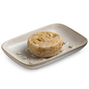 Aoibox Ceramic Soap Dish with Floating Point Design, Non-Slip Soap Holder & Bar Saver Tray for Bathroom or Kitchen Sink, Prevents Soap Loss - 1 of 4