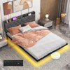 Infans Queen Size Floating Bed Frame with LED Lights Adjustable Upholstered Headboard - 3 of 4