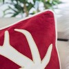 TopComfy Support Pillow Holiday Reindeer Velvet Accent Pillow with Insert for Festive Decor, Red, 17"*17"*10" - 3 of 4