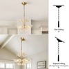 KAISITE Glass Flower Chandelier Gold 6-Light Modern Floral Pendant Light for Dining Room & Bedroom - 4 of 4